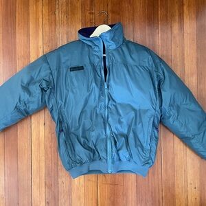 Vintage 90s Columbia Reversible Down Puffer Jacket Teal Purple